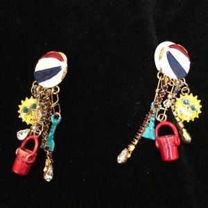 Beach Ball Clip Earrings